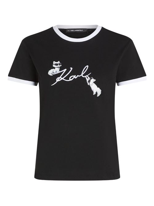 T-shirt donna manica corta con stampa Karl Lagerfeld | B1W17040999